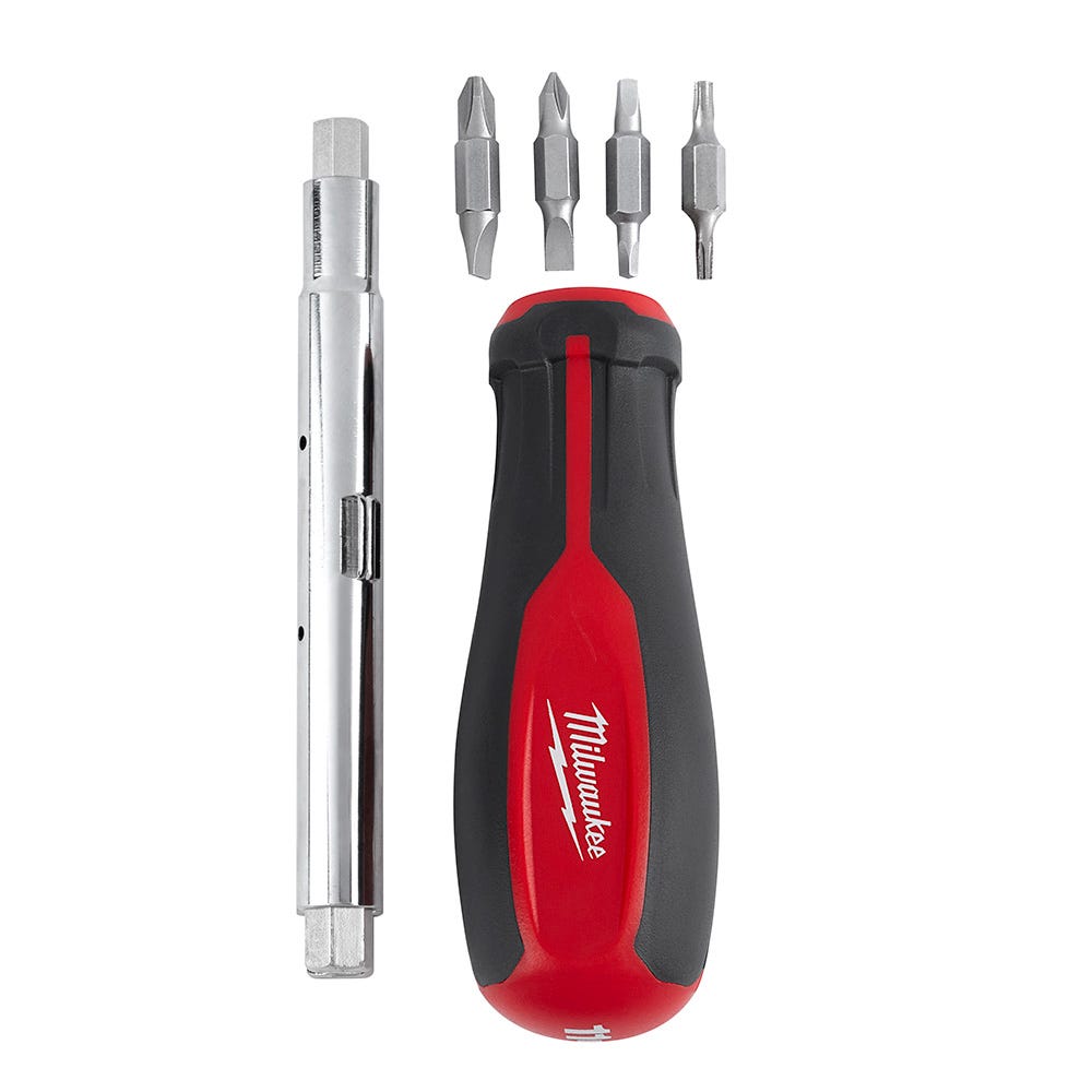 Screwdriver with square drive, 11 in 1