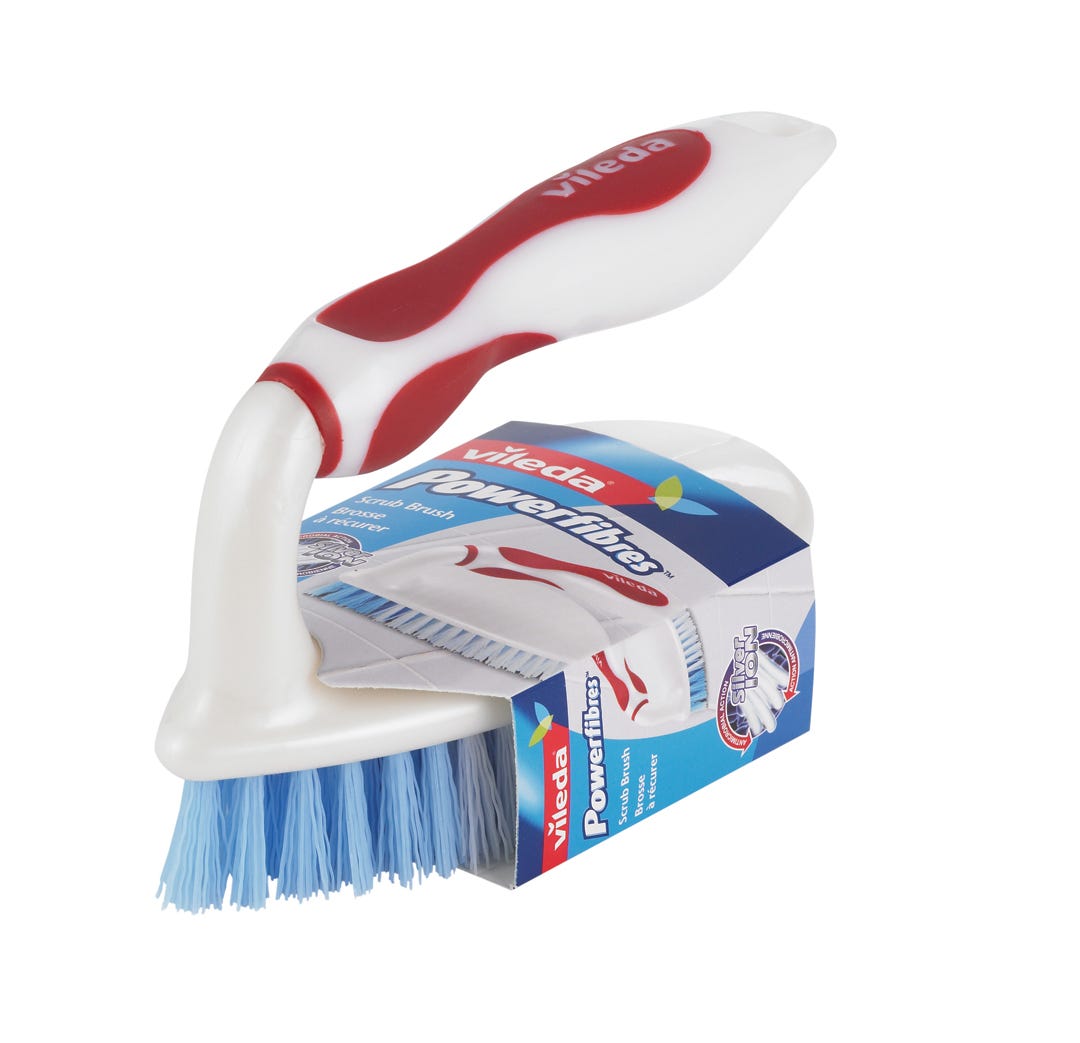Scrub brush with handle