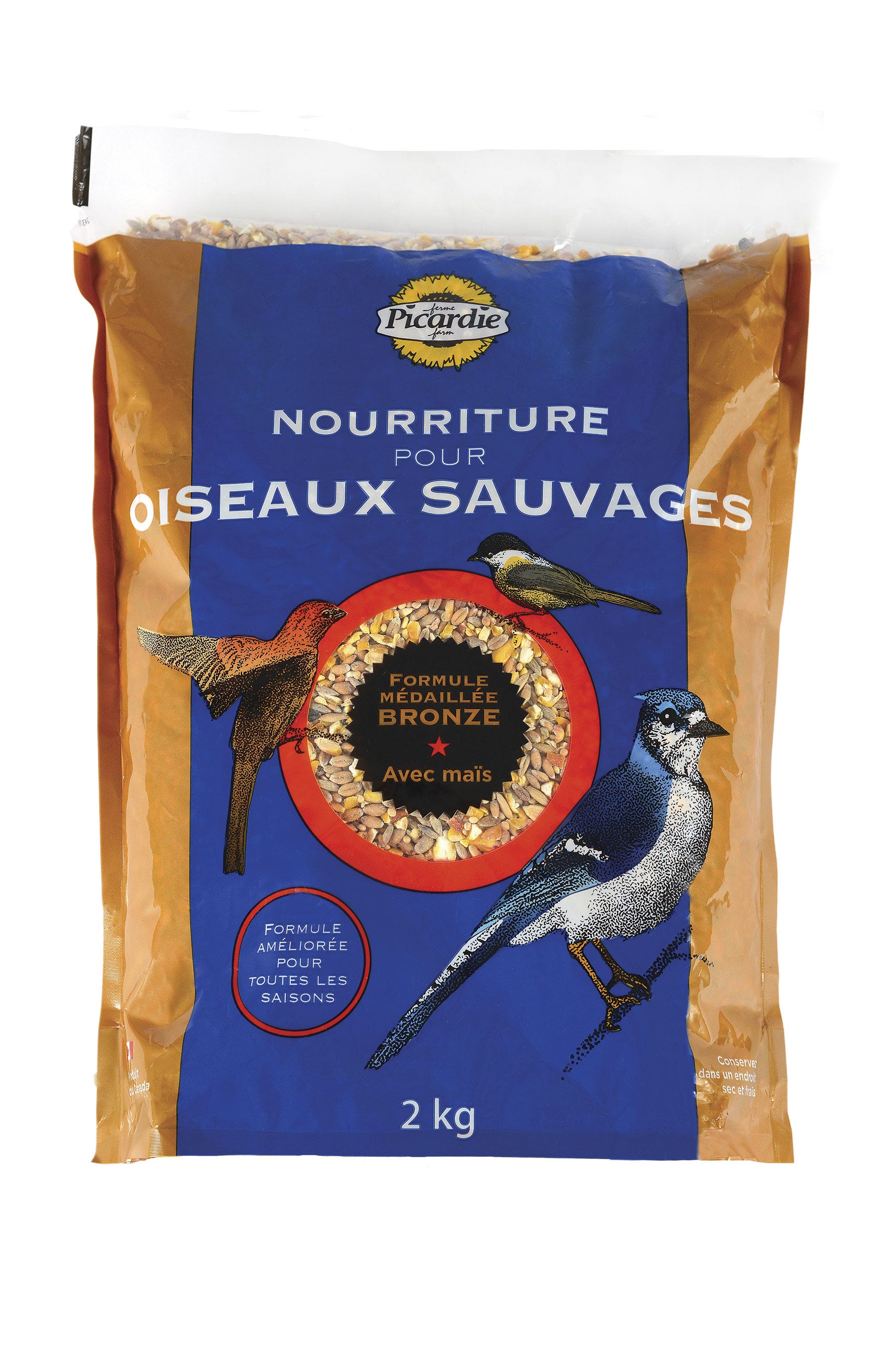 Seeds Blend for Wild Birds, with Corn, 2 kg