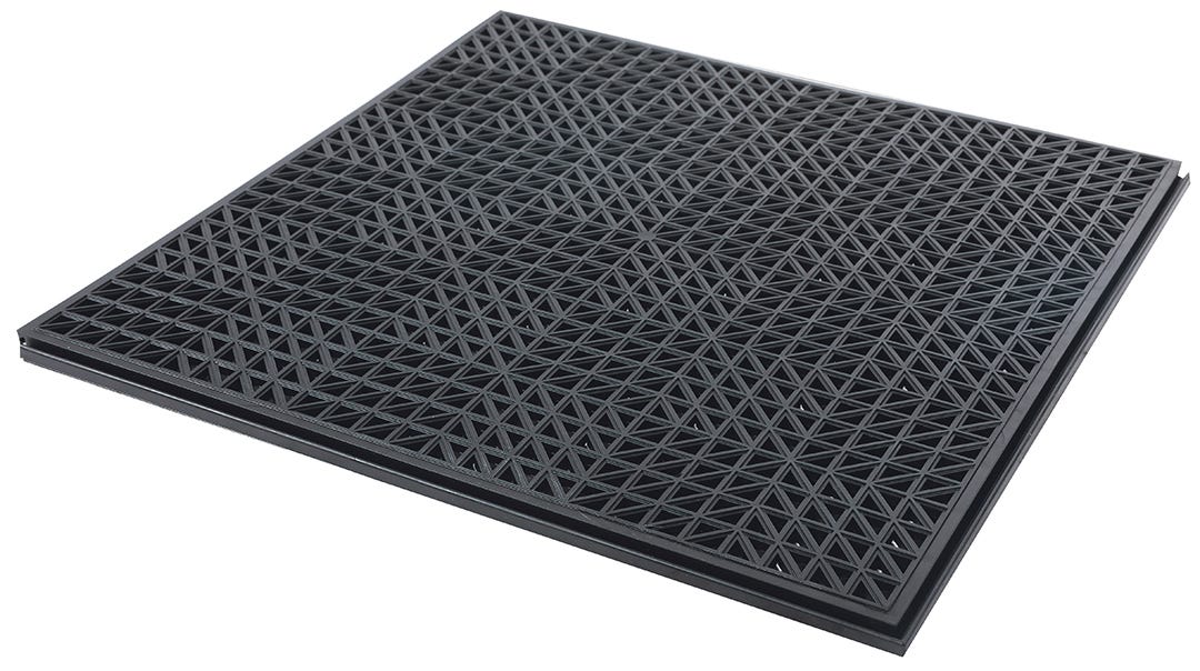 TECHNO LOK Self Draining Floor Tiles, 18 in. x 18 in., Black