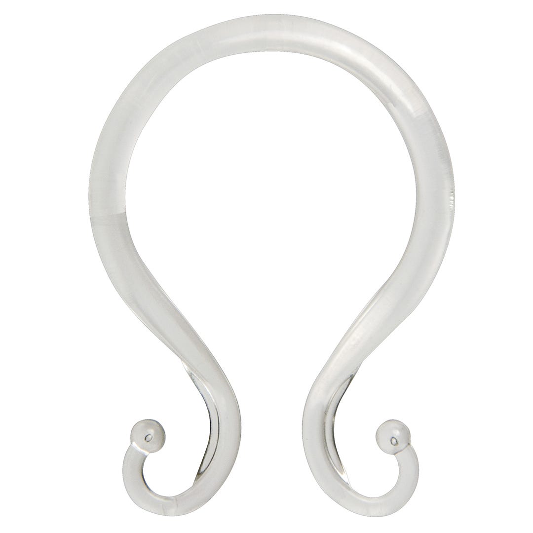 Set of 12 Shower Curtain Double Hook, Clear
