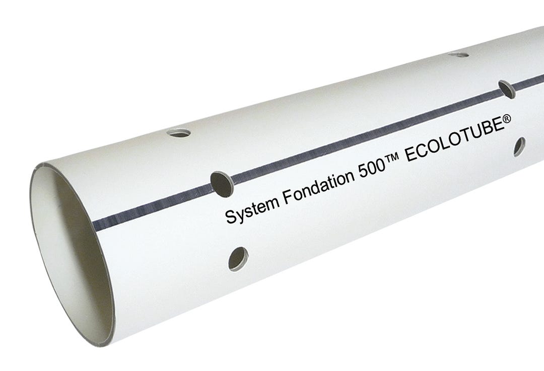 Sewer Pipe Bnq with 7 Holes-in. PVC, 4-in. X 10-ft.