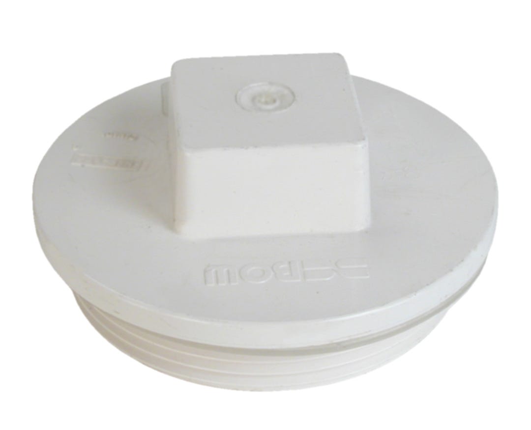 Sewer Plug Threaded, PVC, 3-in.