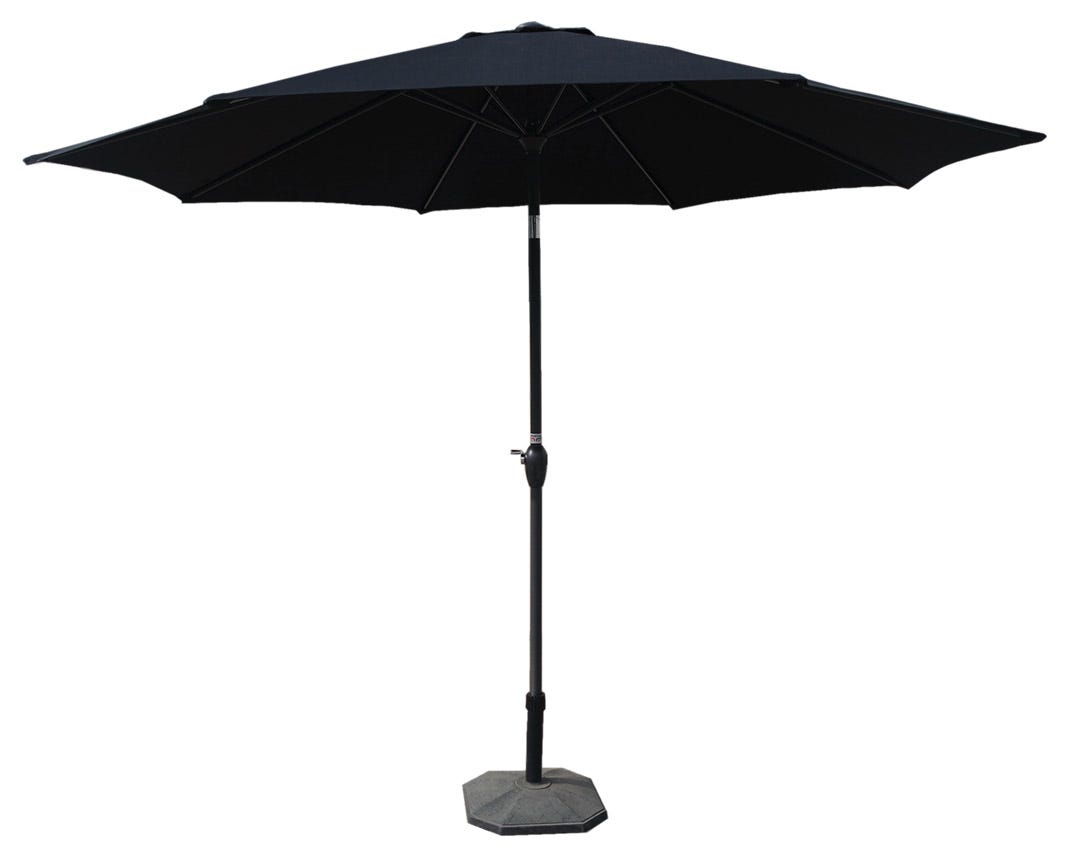 SHADOW Tilt Crank Patio Umbrella, 9 ft. 5 in., Black