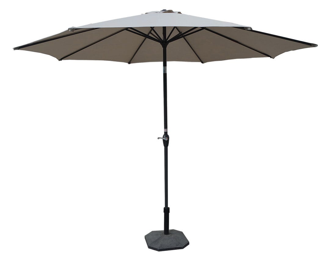 SHADOW Tilt Crank Patio Umbrella, 9 ft. 5 in., Grey