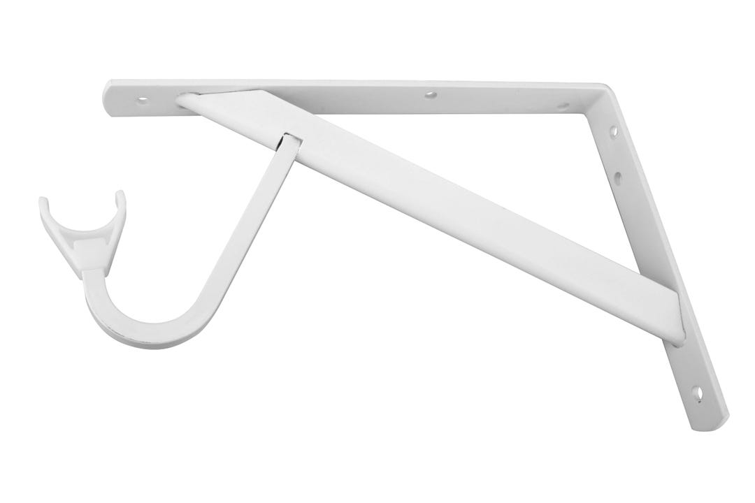 Shelf & Rod Bracket with Slide-Thru, White