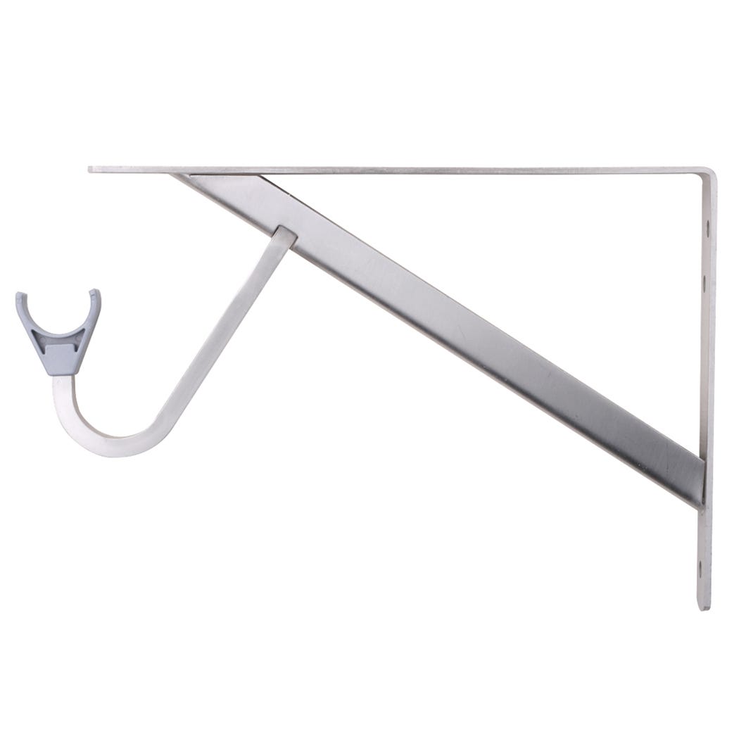 Shelf & Rod Bracket with Slide-Thru, Brushed Nickel