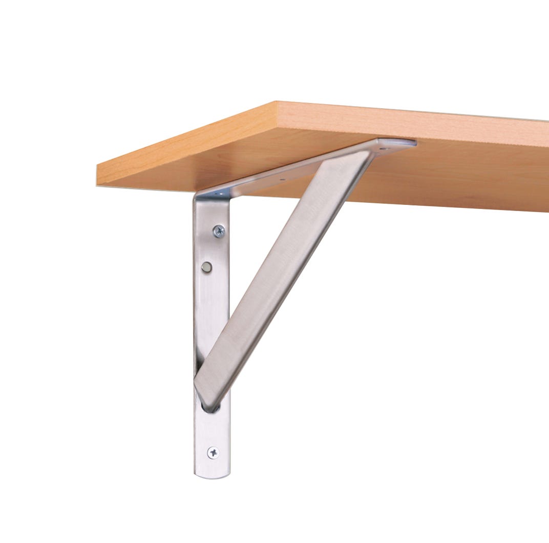 Heavy-Duty Shelf Brackets, Brushed Nickel