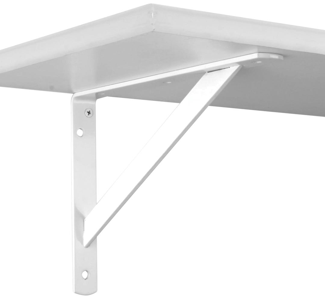 Heavy-Duty Shelf Bracket, 7-in., White