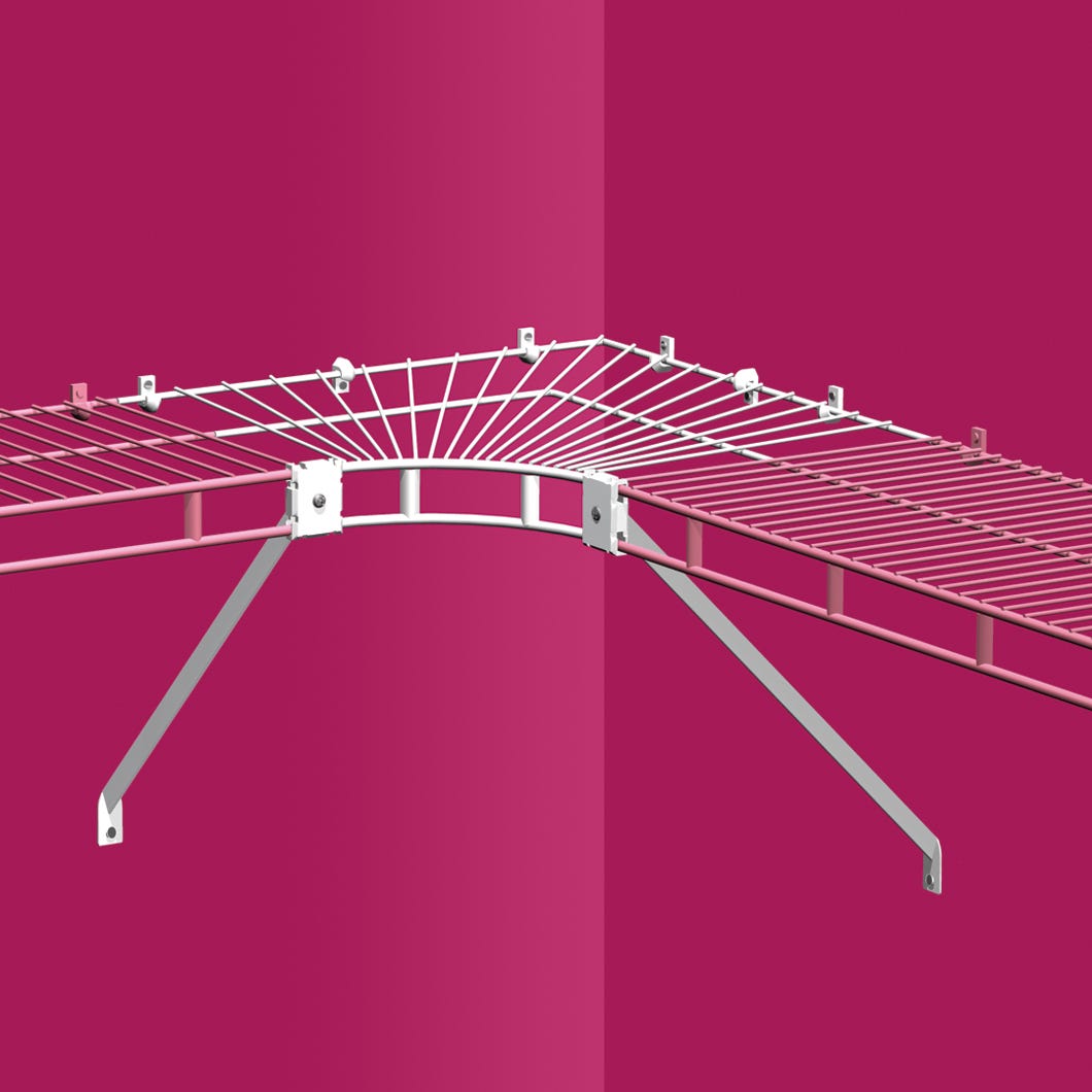 Shelf & Rod Corner Kit, 12-in.