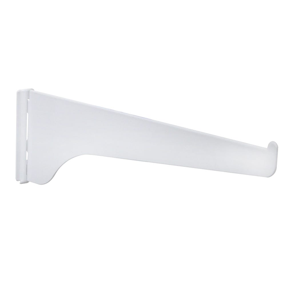 Single-Slotted Shelf Brackets, 16-in., White