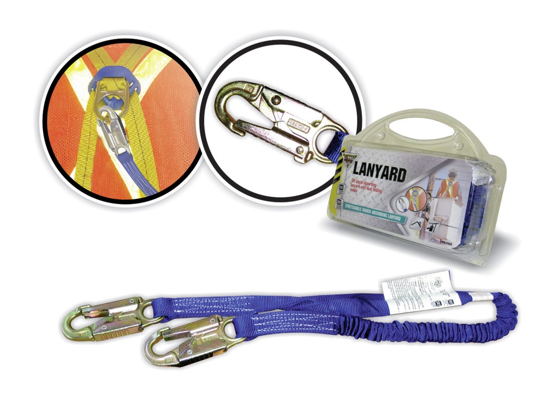 Shock-absorbing lanyard