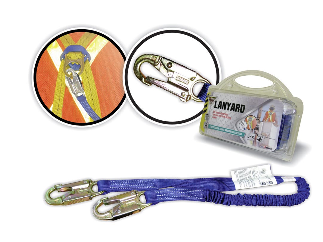 Shock-absorbing lanyard