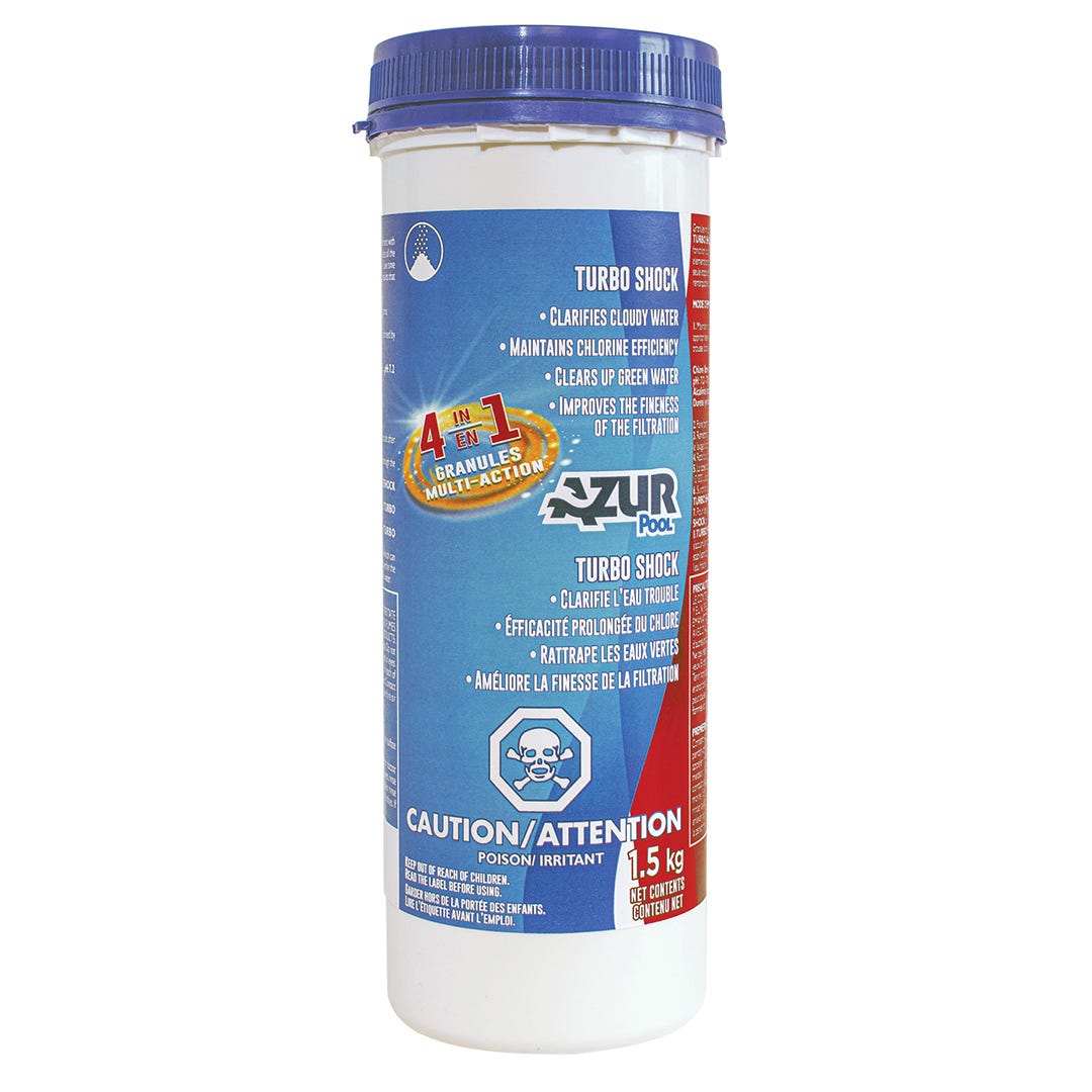 Azur 4-In-1 Turbo Shock Pool Treatment, 1.5Kg