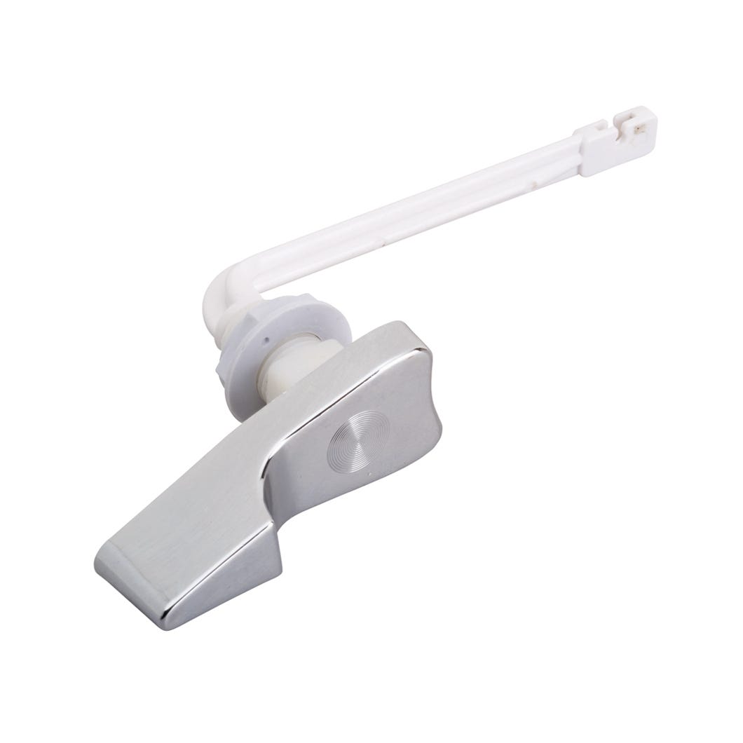 Short arm tank lever for toilet