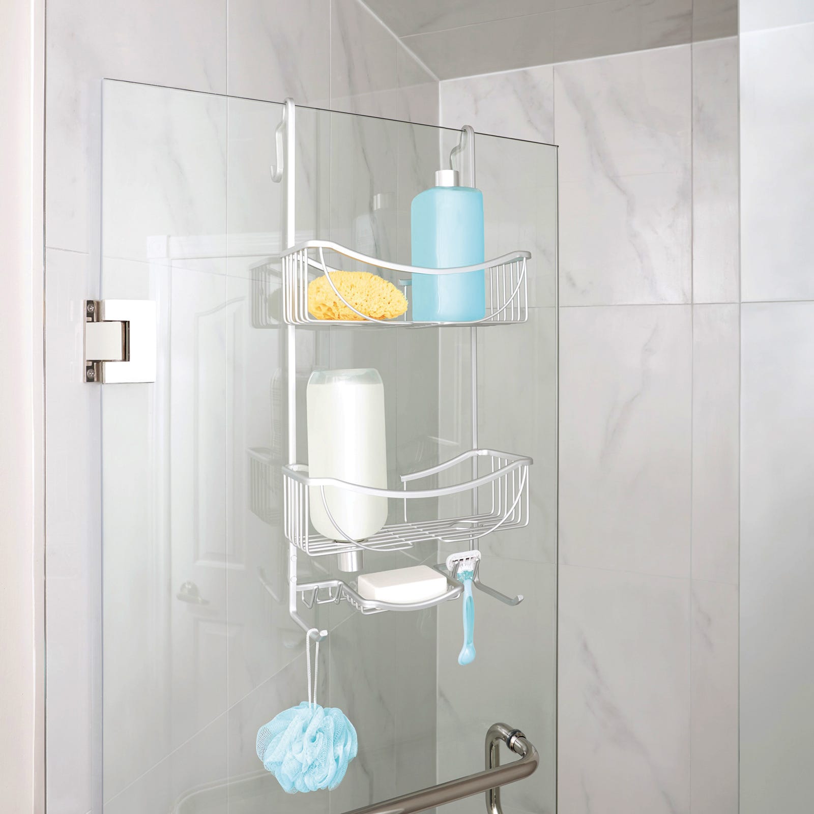 Venus 3 Tier Over The Door Shower Caddy, Silver