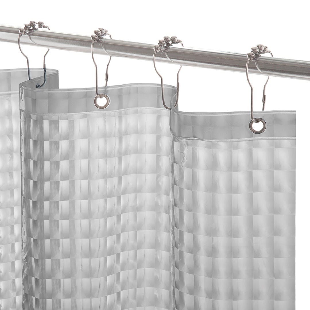 Embossed Shower Curtain Liner, Smoke