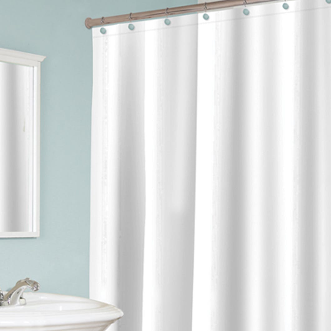 Magnetic Vinyl Shower Curtain Liner, White, 70” X 72”