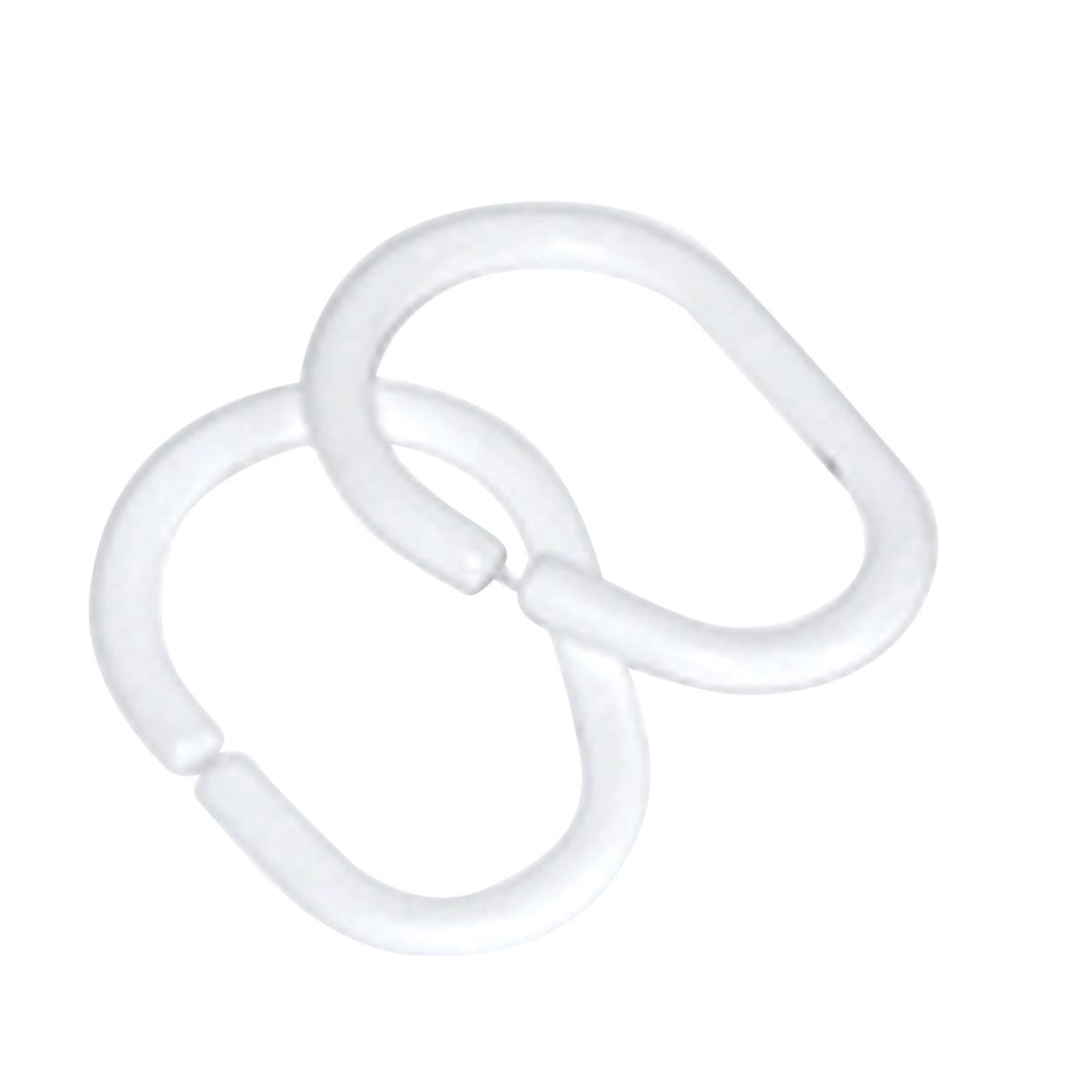 Shower Curtain Rings, Plastic, White