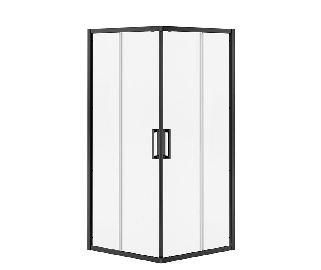RADIA Shower Door, matte black finish, 36 in. x 36 in.