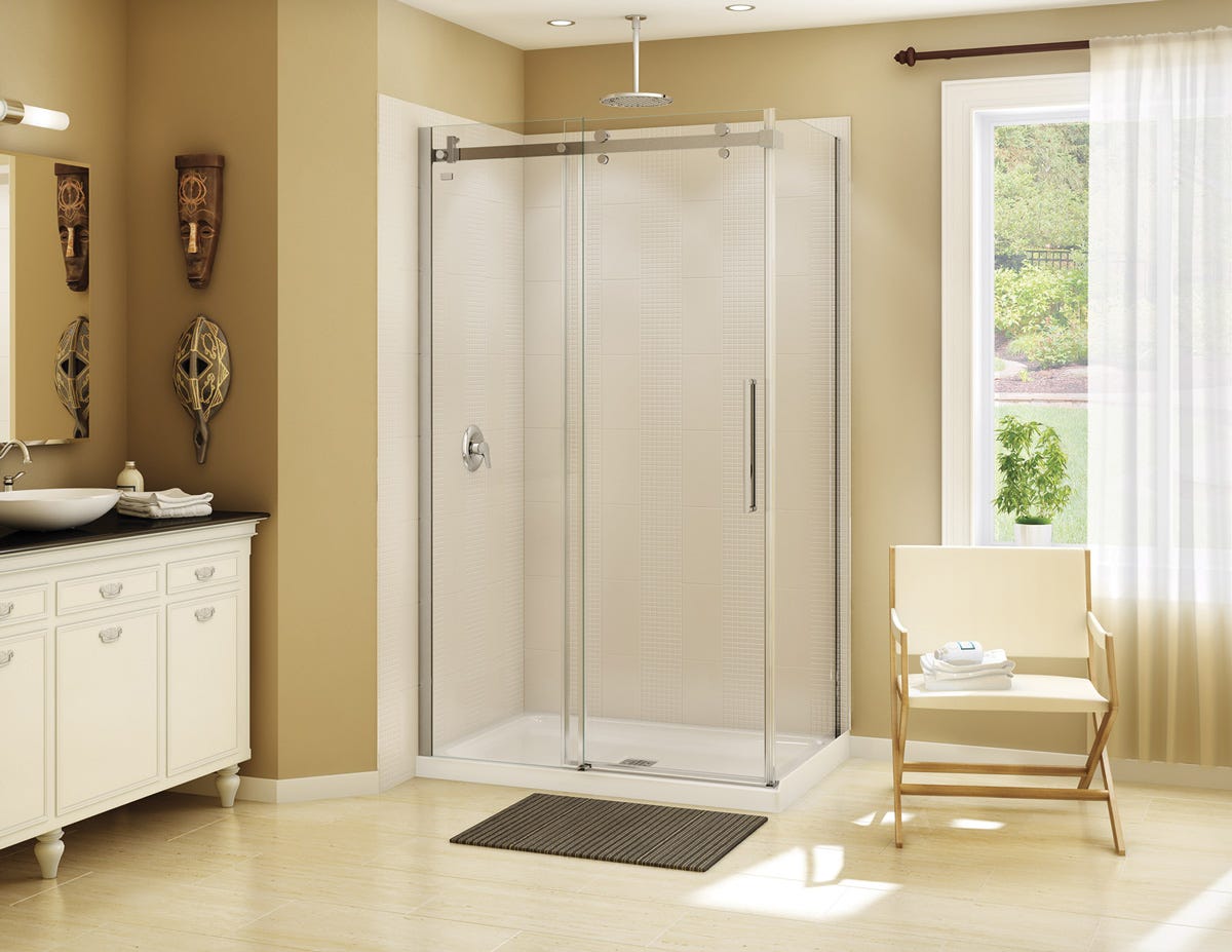 Shower door sliding - thick tempered glass