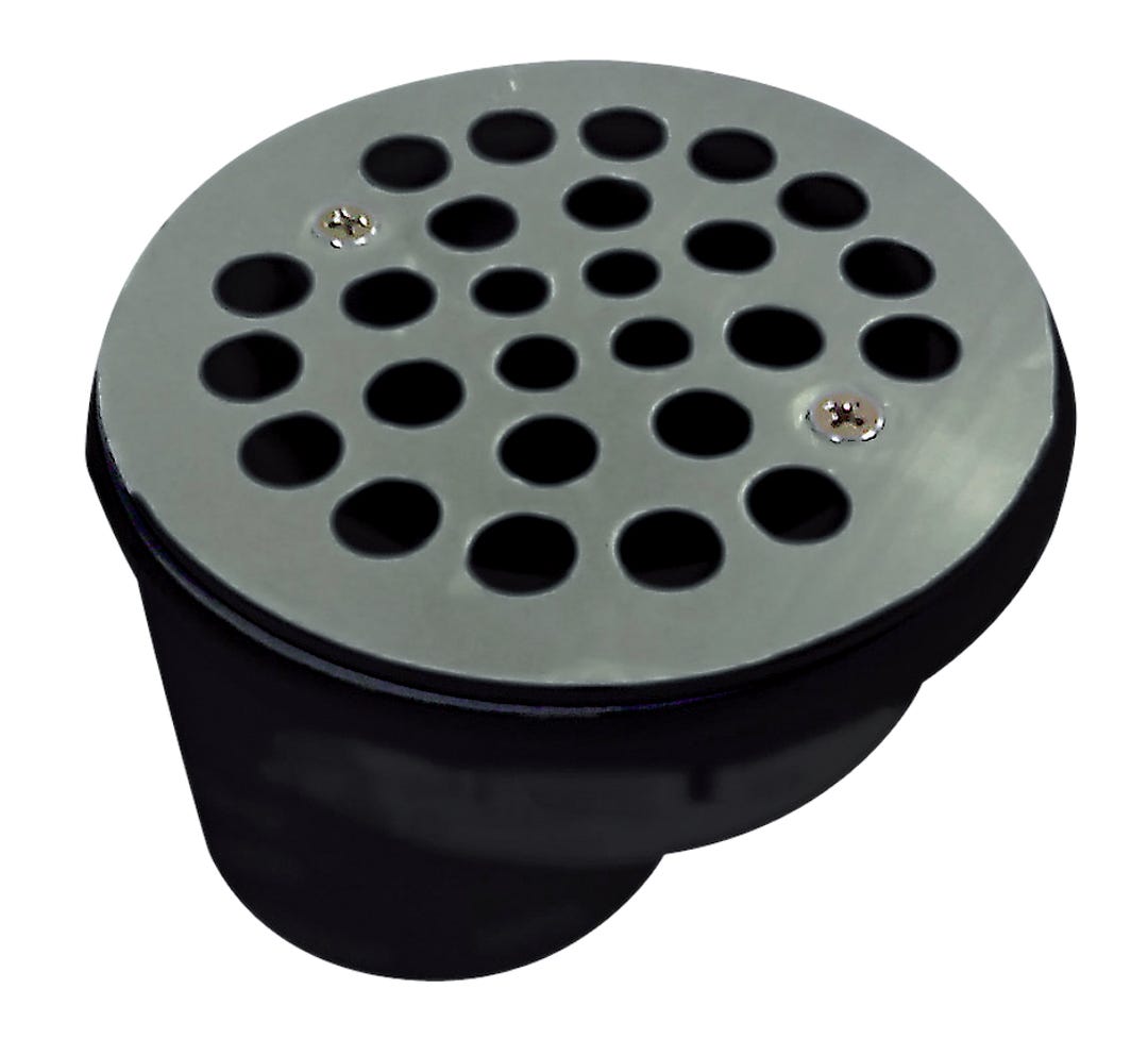 Shower Drain Offset, Stainless Steel Grid, 2-in.