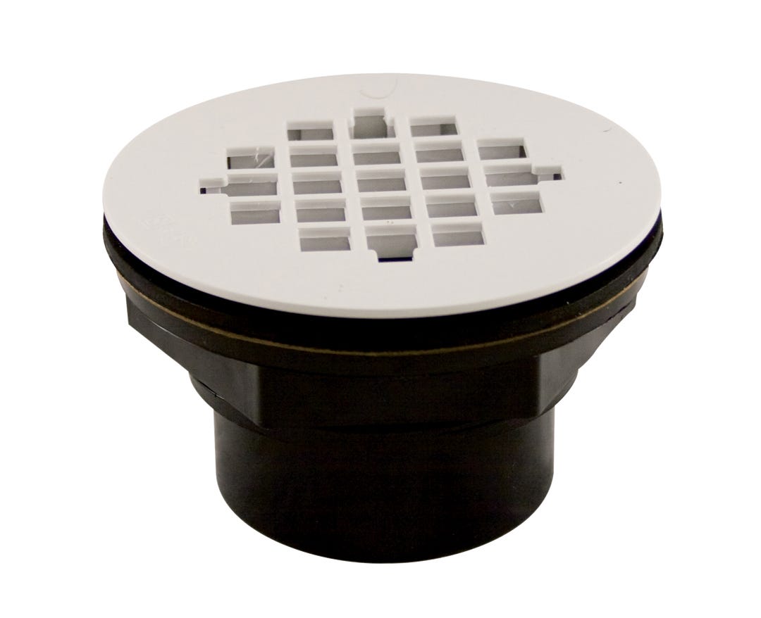 Shower Drain White Grid, 2-in.