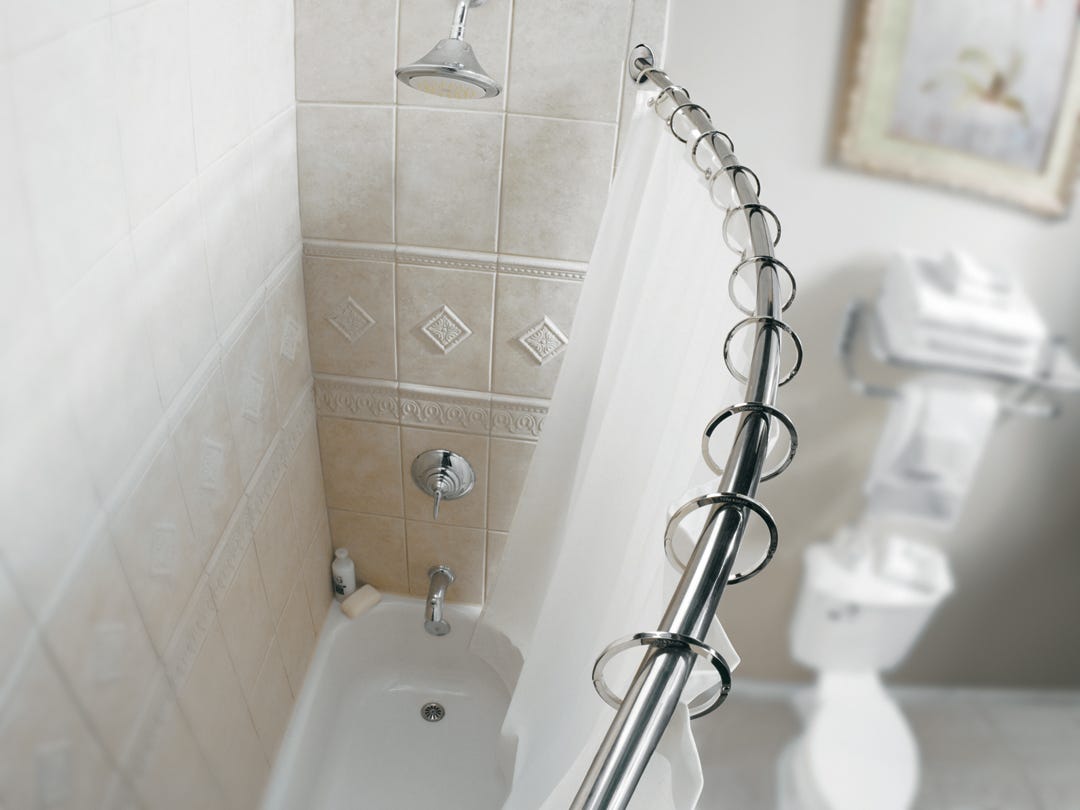 Adjustable Curved Shower Rod, 57-in. to 60-in., Chrome