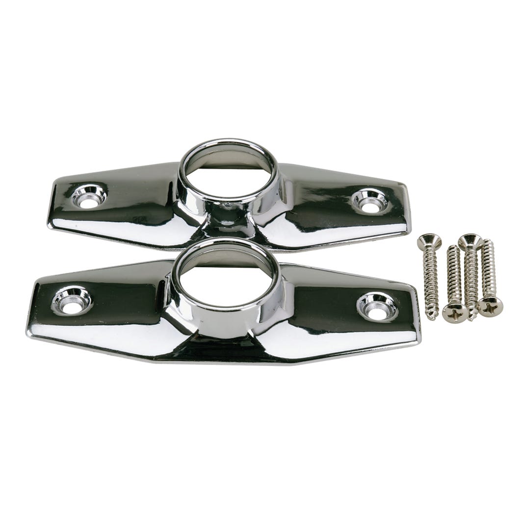 Shower rod flange oval with chrome plated screws