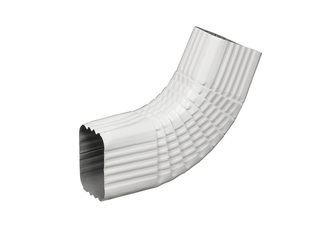 Side elbow ''b'' 75° square / corrugated aluminum for gutter
