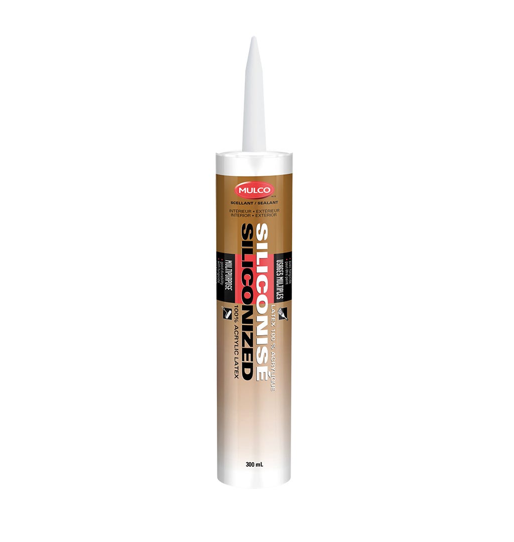 Siliconized Sealant, Interior/Exterior 100% Acrylic Latex-Based, White