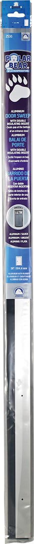 Silver Aluminum Door sweep with Neoprene Insert