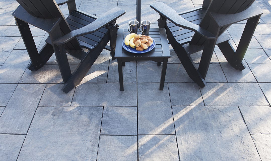 Patio Drummond Slate Slab, 24-in. X 24-in., Dark Grey