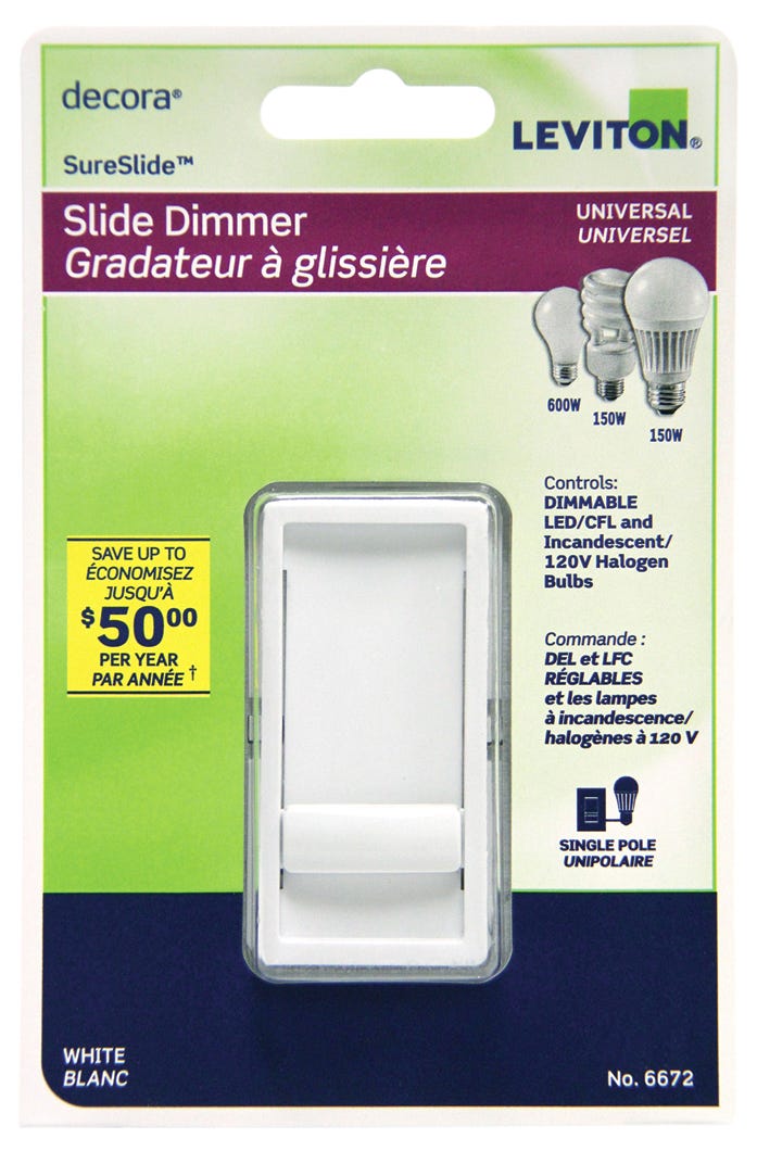 Slide Dimmer Universal, Single Pole