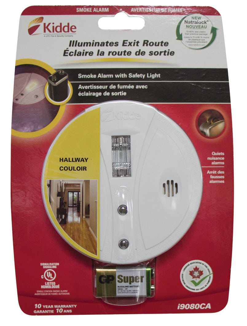 Smoke alarm ionization technology with saftey light