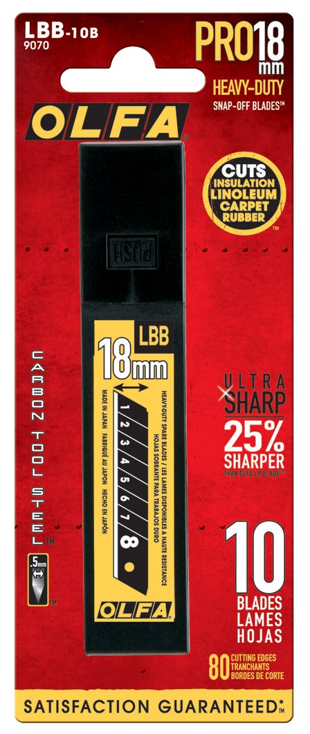 Snap-off blade heavy duty - carbon steel #lb-10b 18 mm
