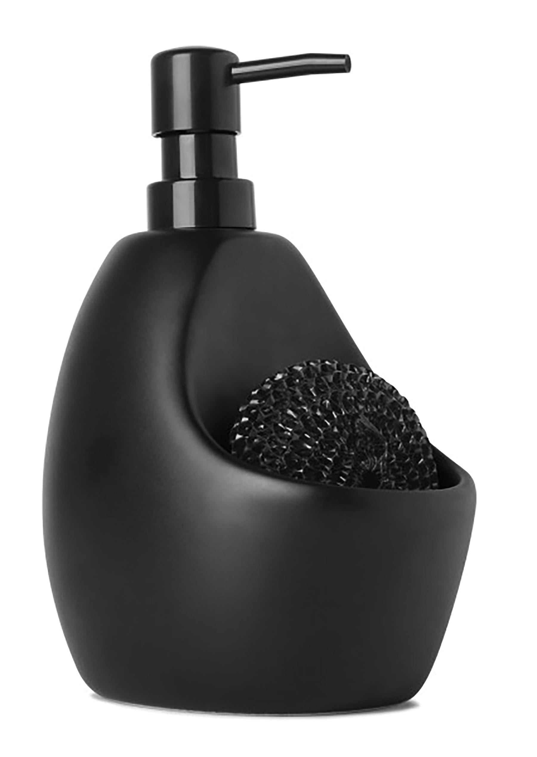 Joey Soap Pump & Scrubby Holder, Matte Black