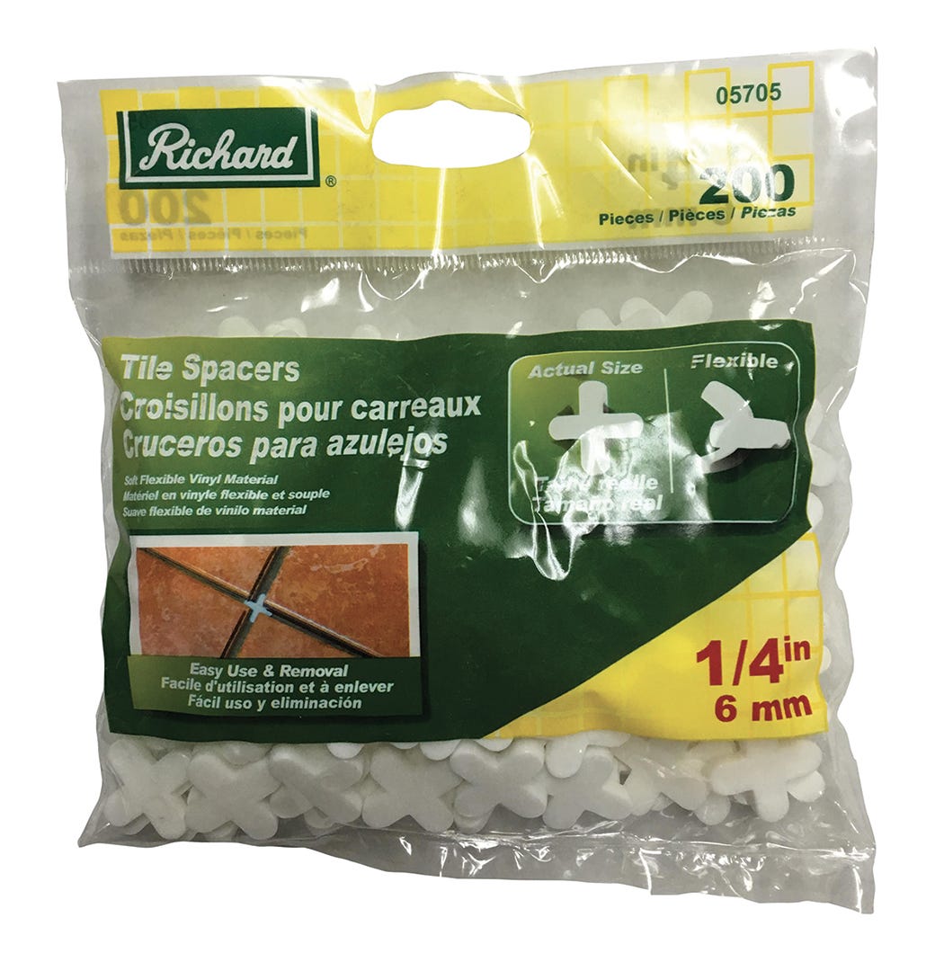 Soft Tile Spacers, 1/4 in., 200/Pack