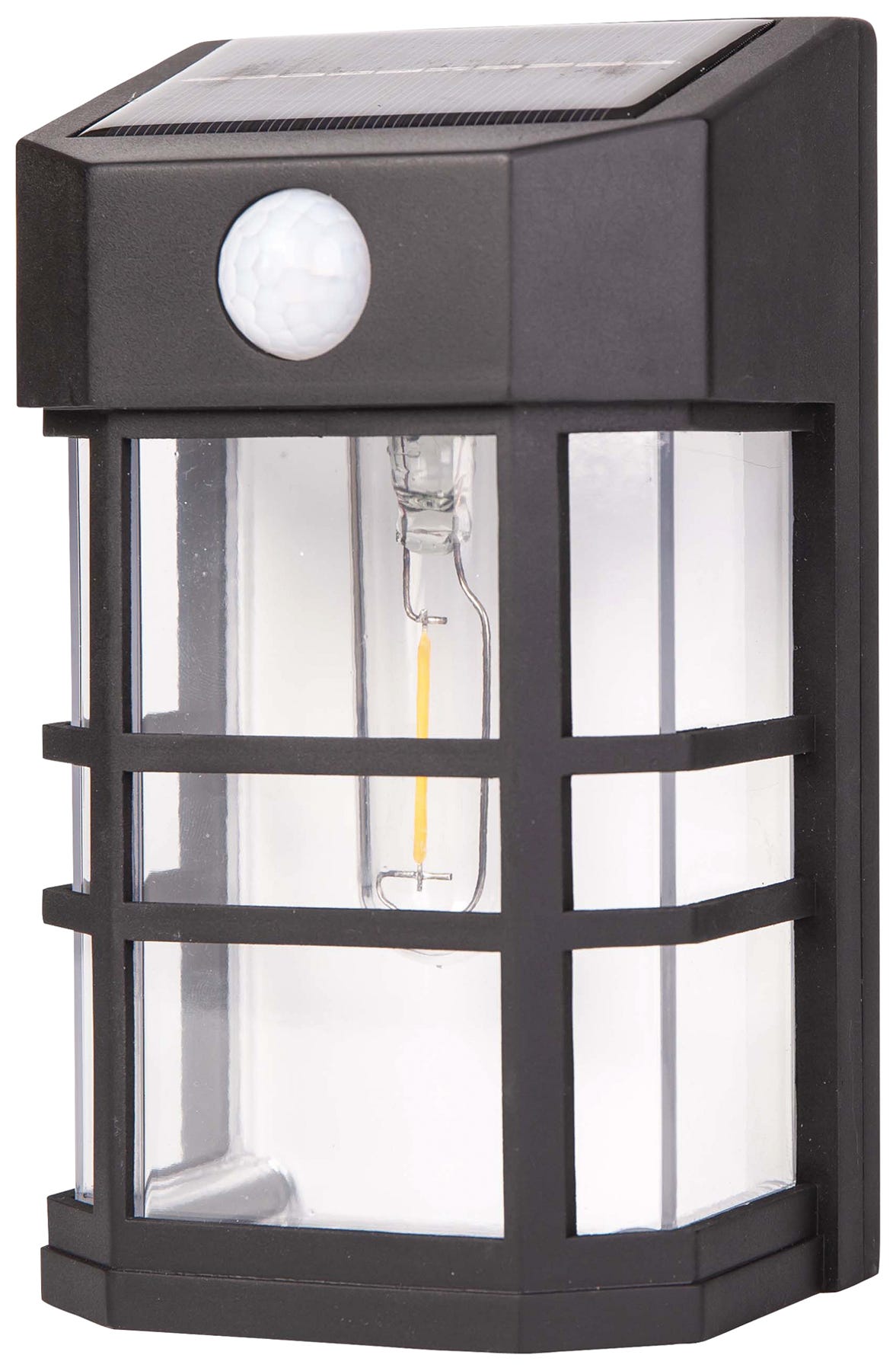 Solar powered motion wall lantern