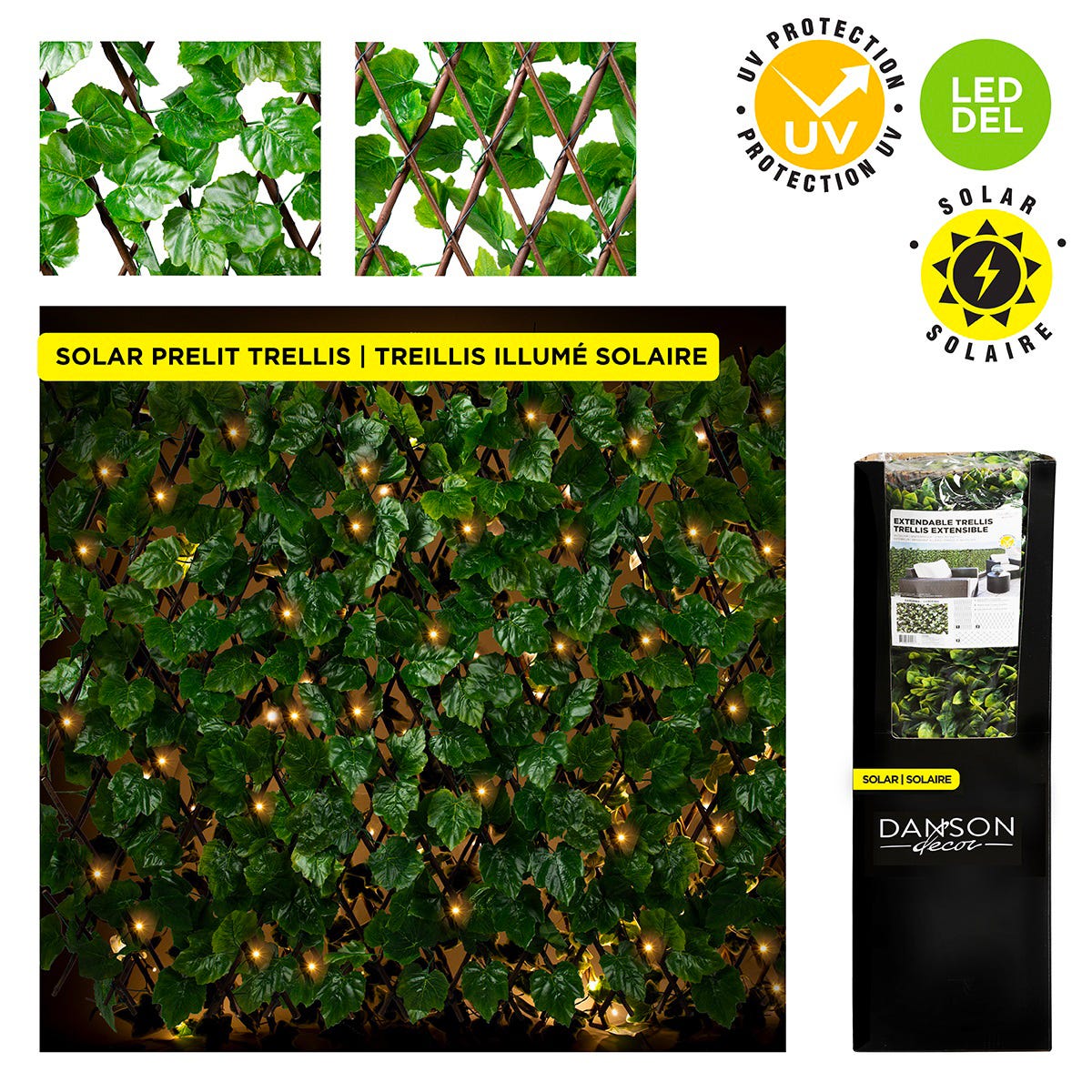 Trellis with Expandable Solar LED Light, 72-in. X 36-in.