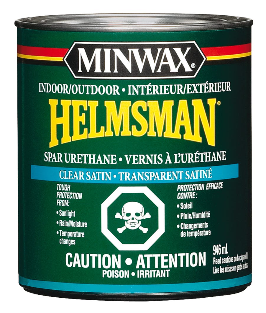 Spar Urethane Varnish, Indoor/Outdoor Oil Based, Clear Satin, 946 ml