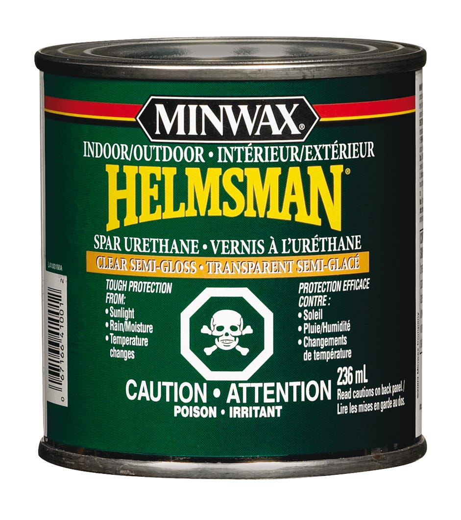 Spar Urethane Varnish, Indoor/Outdoor Oil Based, Clear Semi Gloss, 236 ml