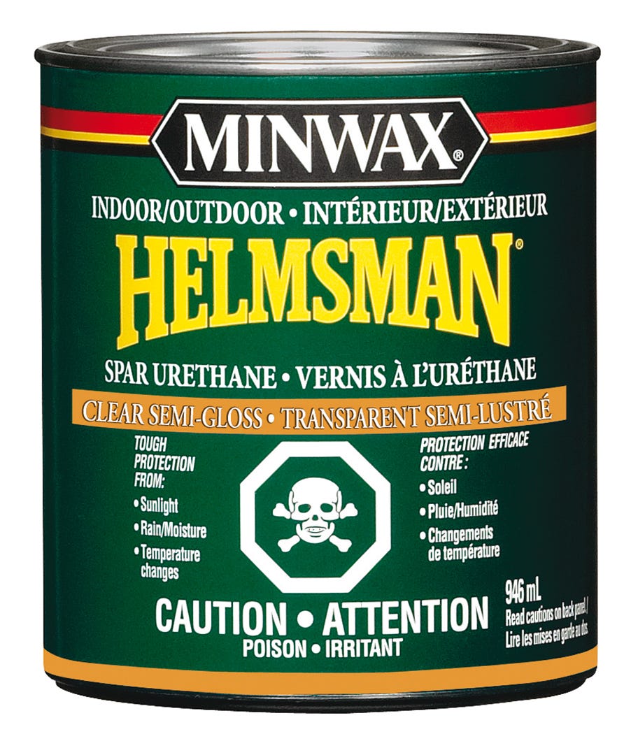 Spar Urethane Varnish, Indoor/Outdoor Oil Based, Clear Semi Gloss, 946 ml