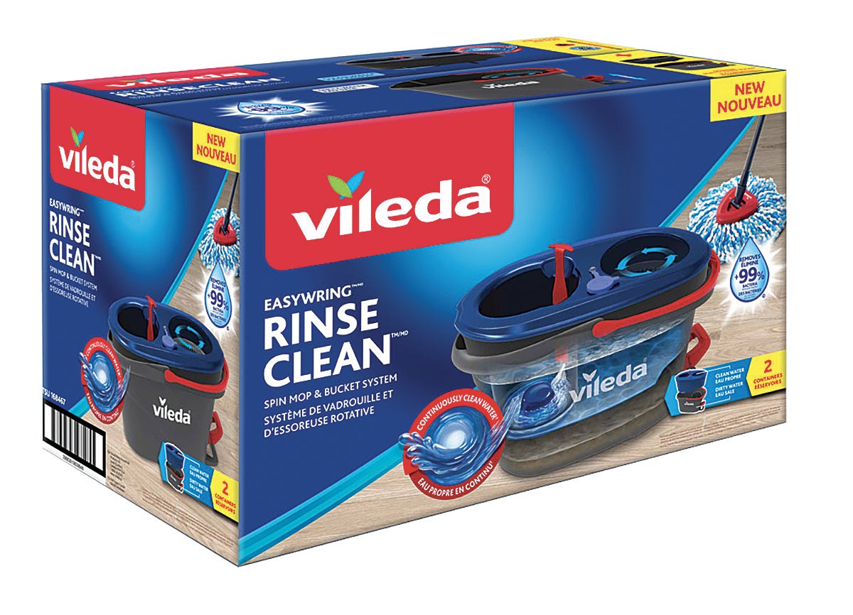 Spin Mop & Bucket System, Easy Wring Rinse Clean