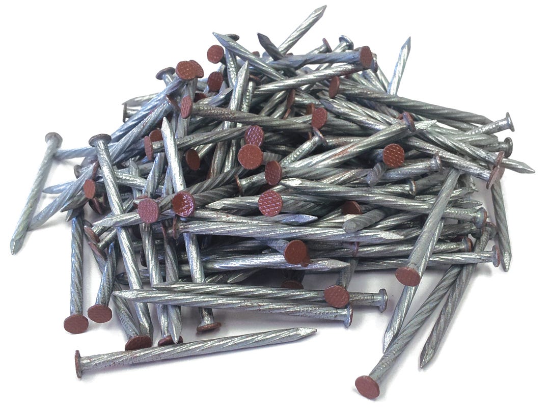 Spiral Nails for Outdoor Siding, 2-in., Country Red