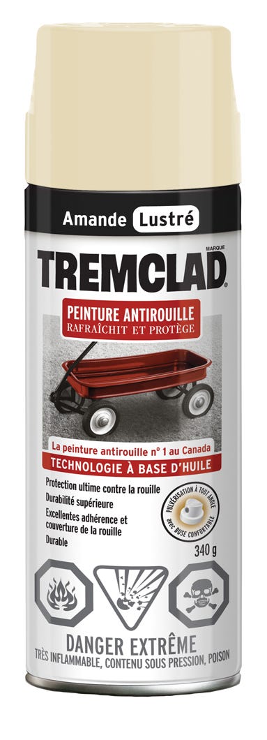Spray Anti-Rust Paint Oil-Based, Gloss Finish,  Almond, 340 g