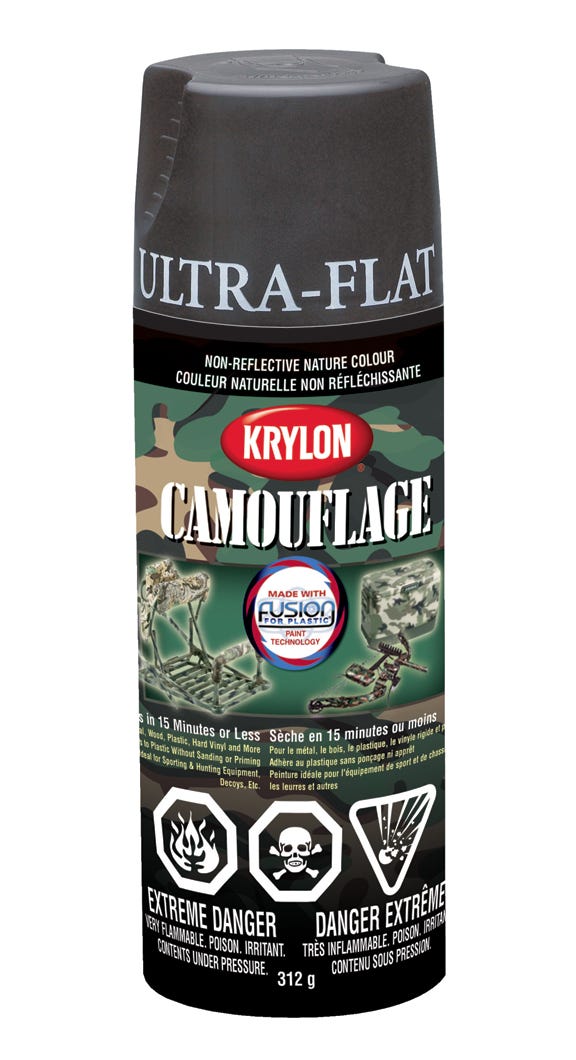 Spray Camouflage Paint with Fusion Technology, Black, 312 g
