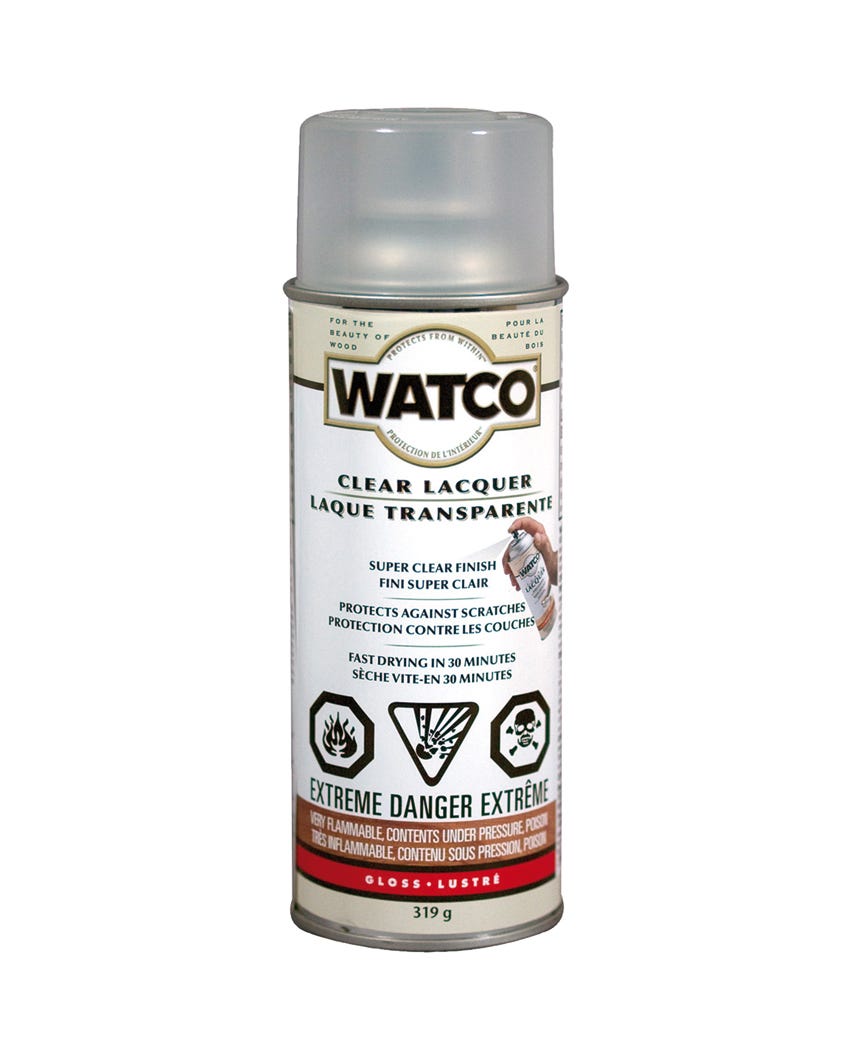Spray Lacquer Clear, Gloss, Clear, 319 G