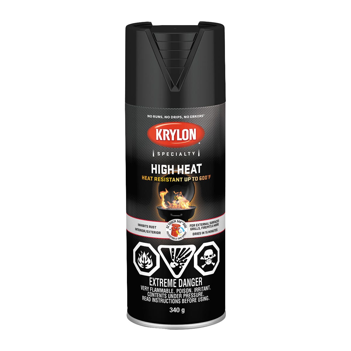 Spray Paint bbq / stove special purpose, Matte Black, 340 g