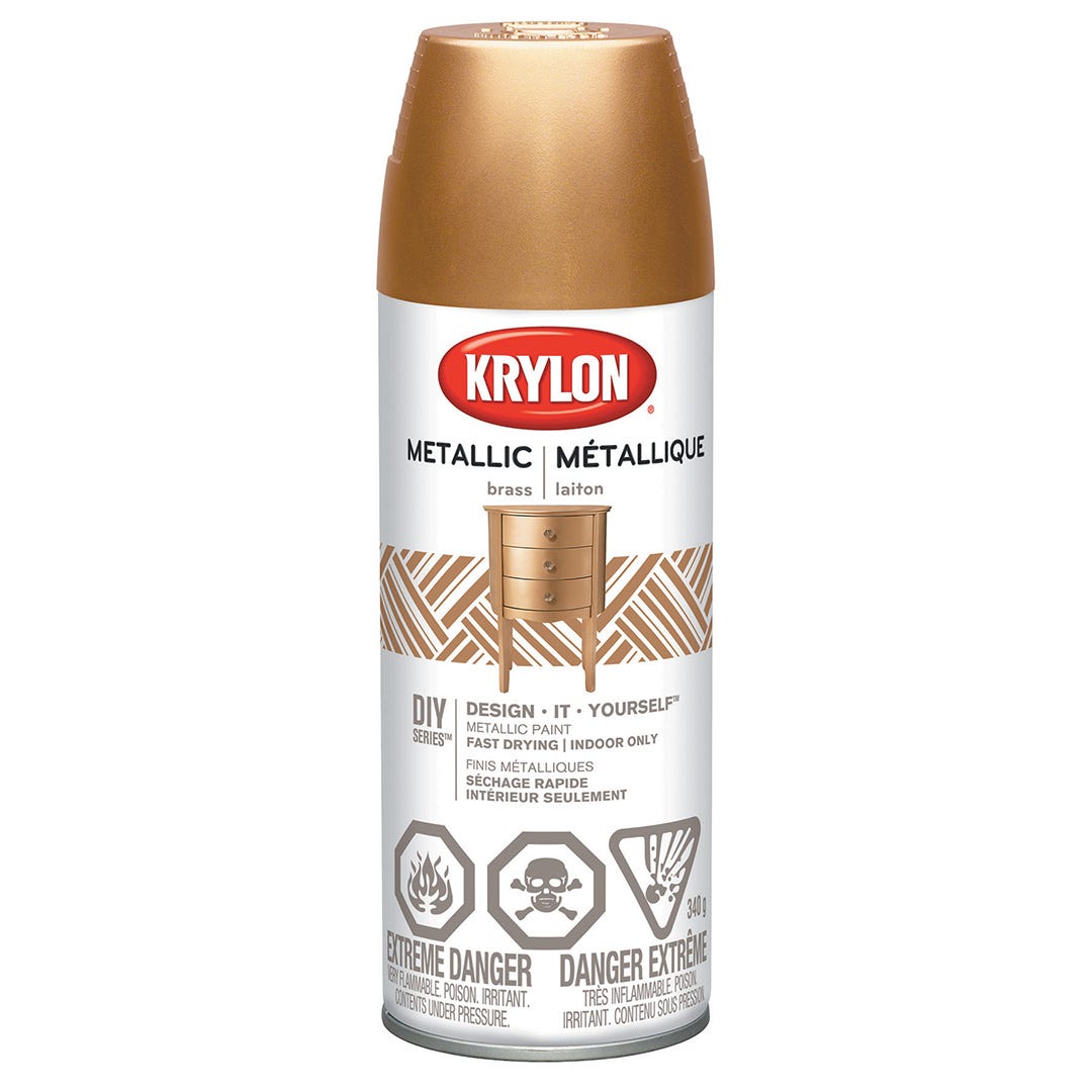 Spray Paint Indoor Metallic, General Purpose, Brass, 312 g